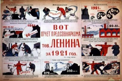 Présentation de la Nouvelle Politique Economique de Lénine, Affiche d'époque
