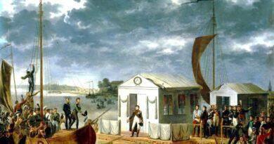 25 juin 1807, entrevue de Tilsitt sur le Niémen par Adolphe Roehn (1780 – 1867) Musée du Château de Versailles.