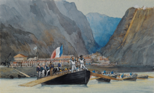 15 octobre 1840, île de Sainte Hélène, transfert des cendres de Napoléon à bord de la Belle Poule pour un dernier voyage sur l’Océan de Sainte Hélène vers Paris sur les bords de la Seine. Par François d’Orléans, Prince de Joinville (1818-1900)