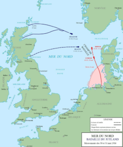 Carte de la bataille du Jutland 1916