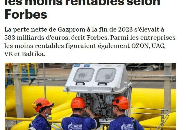 gazprom pertes