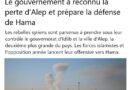 Les rebelles syriens ont pris Alep et se dirigent vers Hama