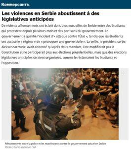 violences serbie