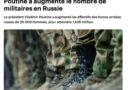 Poutine augmente les effectifs de l’armée russe de 25 000 militaires